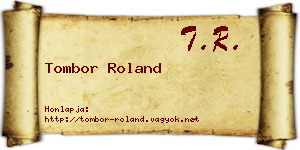 Tombor Roland névjegykártya